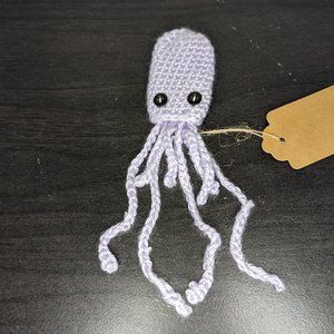 Hand Crafted Crochet Lavender Jellyfish with Button Eyes